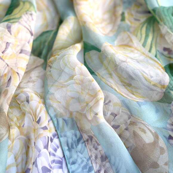 Vintage Gucci Floral Silk Chiffon Oversized Shawl Scarf - Picture 11 of 15